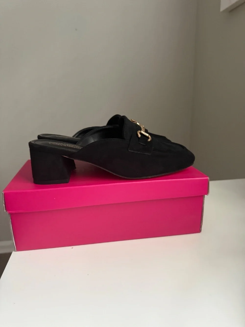 Catherine Malandrino Ollen Black Suede Heeled Mules